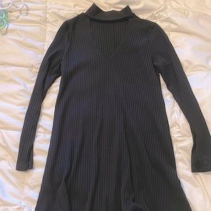 Black key hole mini dress